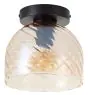 Brilliant Casto Plafondlamp Glas Metaal Zwart Beige | 190mm - Geschikt voor 1x E27